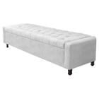 Calçadeira Baú King Everest P02 195 cm para cama Box Suede - Doce Sonho Móveis