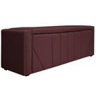 Calçadeira Baú King Minsk P02 195 cm para cama Box Sintético Bordô - Amarena Móveis