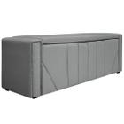 Calçadeira Baú King Minsk P02 195 cm para cama Box Sintético - Doce Sonho Móveis