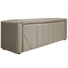 Calçadeira Baú King Minsk P02 195 cm para cama Box Suede - ADJ Decor