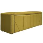 Calçadeira Baú King Minsk P02 195 cm para cama Box Suede Amarelo - Amarena Móveis