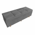 Calçadeira Baú Milão Queen 1,60 M Suede Cinza - Asas Box