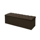 Calçadeira Baú P/ Box Queen 160cm Mirage c/ Capitonê Suede Marrom Dl Decor - Doce Lar Decorações