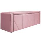 Calçadeira Baú Queen Minsk P02 160 cm para cama Box Suede - Doce Sonho Móveis
