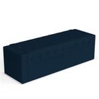 Calçadeira Báu Queen Size Atena 160cm Capitonê Veludo Azul Marinho - Desk Design