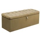 Calçadeira Baú Solteiro Itália 90 CM Suede Cappucino - D A Decor