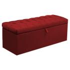 Calçadeira Baú Solteiro Itália 90 CM Suede Vermelho - D A Decor