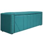 Calçadeira Baú Solteiro Minsk P02 90 cm para cama Box Suede - Doce Sonho Móveis