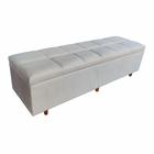 Calçadeira Baú Veneza Solteiro 90 cm Suede Bege