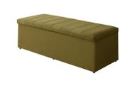 Calçadeira Baú Vitoria 100 cm Suede Amarelo - Topázio Decor