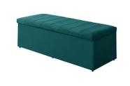 Calçadeira Baú Vitoria 100 cm Suede Azul Turqueza - Ecotec