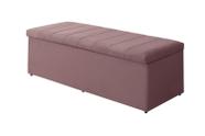 Calçadeira Baú Vitoria 100 cm Suede Rosê - Renascer Decor