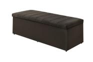 Calçadeira Baú Vitoria 158 cm Suede Marrom Claro - Renascer Decor