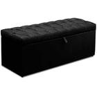 Calçadeira Box Casal Dubai 1,40m Suede Preto