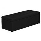 Calçadeira Casal Queen Baú 190cm Toskana Suede Preto - DS Estofados - Estopar