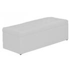 Calçadeira Casal Queen Baú 195cm Toskana Napa Branco - DS Estofados - Estopar