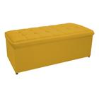 Calçadeira Copenhague 140 cm Casal Suede Amarelo AM Decor