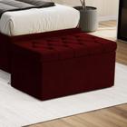 Calçadeira Estofada Almofadadas para Cama Box Sagitarius 90 para Cama de Solteiro Suede Vermelho Ara