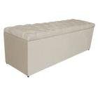 Calçadeira Estofada Liverpool 140 cm Casal Suede Bege - Amarena Móveis - Am Decor