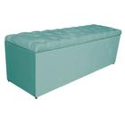 Calçadeira Estofada Liverpool 160 cm Queen Size Suede Azul Tiffany - Amarena Móveis