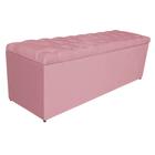 Calçadeira Estofada Liverpool 160 cm Queen Size Suede Rosa Bebê - Amarena Móveis - Am Decor