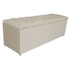 Calçadeira Estofada Liverpool 195 cm King Size Suede Bege - Doce Sonho Móveis