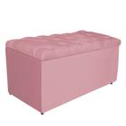 Calçadeira Estofada Liverpool 90 cm Solteiro Suede Rosa Bebê - Amarena Móveis