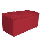 Calçadeira Estofada Liverpool 90 cm Solteiro Suede Vermelho - Amarena Móveis