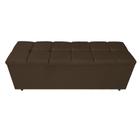 Calçadeira Estofada Manchester 140 cm Casal Suede Marrom - Doce Sonho Móveis