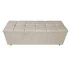 Calçadeira Estofada Manchester 160 cm Queen Size Suede Bege - Doce Sonho Móveis