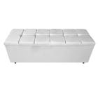 Calçadeira Estofada Manchester 195 cm King Size Suede Branco - Amarena Móveis