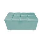 Calçadeira Estofada Manchester 90 cm Solteiro Suede Azul Tiffany - Doce Sonho Móveis