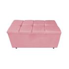 Calçadeira Estofada Manchester 90 cm Solteiro Suede Rosa Bebê - ADJ Decor