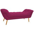 Calçadeira Estofada Veneza 140 cm Casal Suede Pink - Doce Sonho Móveis