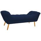 Calçadeira Estofada Veneza 160 cm Queen Size Suede Azul Marinho - Amarena Móveis