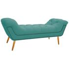 Calçadeira Estofada Veneza 160 cm Queen Size Suede Azul Tiffany - Amarena Móveis