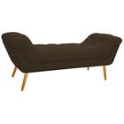 Calçadeira Estofada Veneza 160 cm Queen Size Suede Marrom - Doce Sonho Móveis