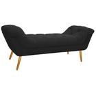 Calçadeira Estofada Veneza 160 cm Queen Size Suede Preto - Amarena Moveis - Am Decor