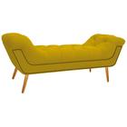 Calçadeira Estofada Veneza 195 cm King Size Suede Amarelo - ADJ Decor