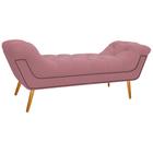 Calçadeira Estofada Veneza 195 cm King Size Suede Rosa Bebê - ADJ Decor