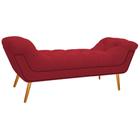 Calçadeira Estofada Veneza 195 cm King Size Suede Vermelho - Amarena Móveis