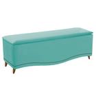 Calçadeira Estofada Yasmim 140 cm Casal Suede Azul Tiffany - ADJ Decor