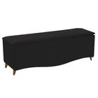 Calçadeira Estofada Yasmim 140 cm Casal Suede Preto - Doce Sonho Móveis