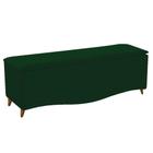 Calçadeira Estofada Yasmim 140 cm Casal Suede Verde - Doce Sonho Móveis