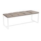 Calçadeira Industrial Carla 100cm Solteiro Quarto Box Cama Ferro Branco Sintético Bege - Ahz Móveis