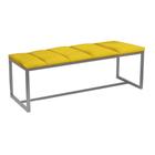 Calçadeira Industrial Carla 100cm Solteiro Quarto Box Cama Ferro Prata Sintético Amarelo - Ahz Móveis