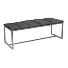 Calçadeira Industrial Carla 100cm Solteiro Quarto Box Cama Ferro Prata Suede Cinza Escuro - Ahz Móveis