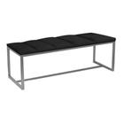 Calçadeira Industrial Carla 100cm Solteiro Quarto Box Cama Ferro Prata Suede Preto - Ahz Móveis