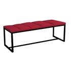 Calçadeira Industrial Carla 100cm Solteiro Quarto Box Cama Ferro Preto Suede Vermelho - Ahz Móveis