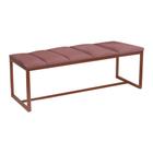 Calçadeira Industrial Carla 140cm Casal Quarto Box Cama Ferro Bronze Suede Rose - Ahz Móveis - AHAZZO MÓVEIS